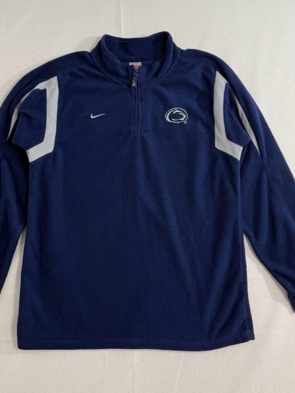 Nike NCAA Penn State PSU Women's 1/4 Zip Long Sleeve Tee Navy Size Large